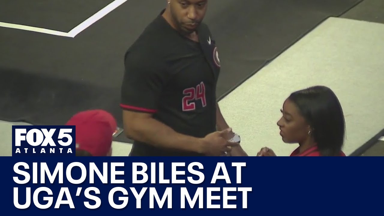 Simone Biles at UGA to watch GymDogs | FOX 5 News