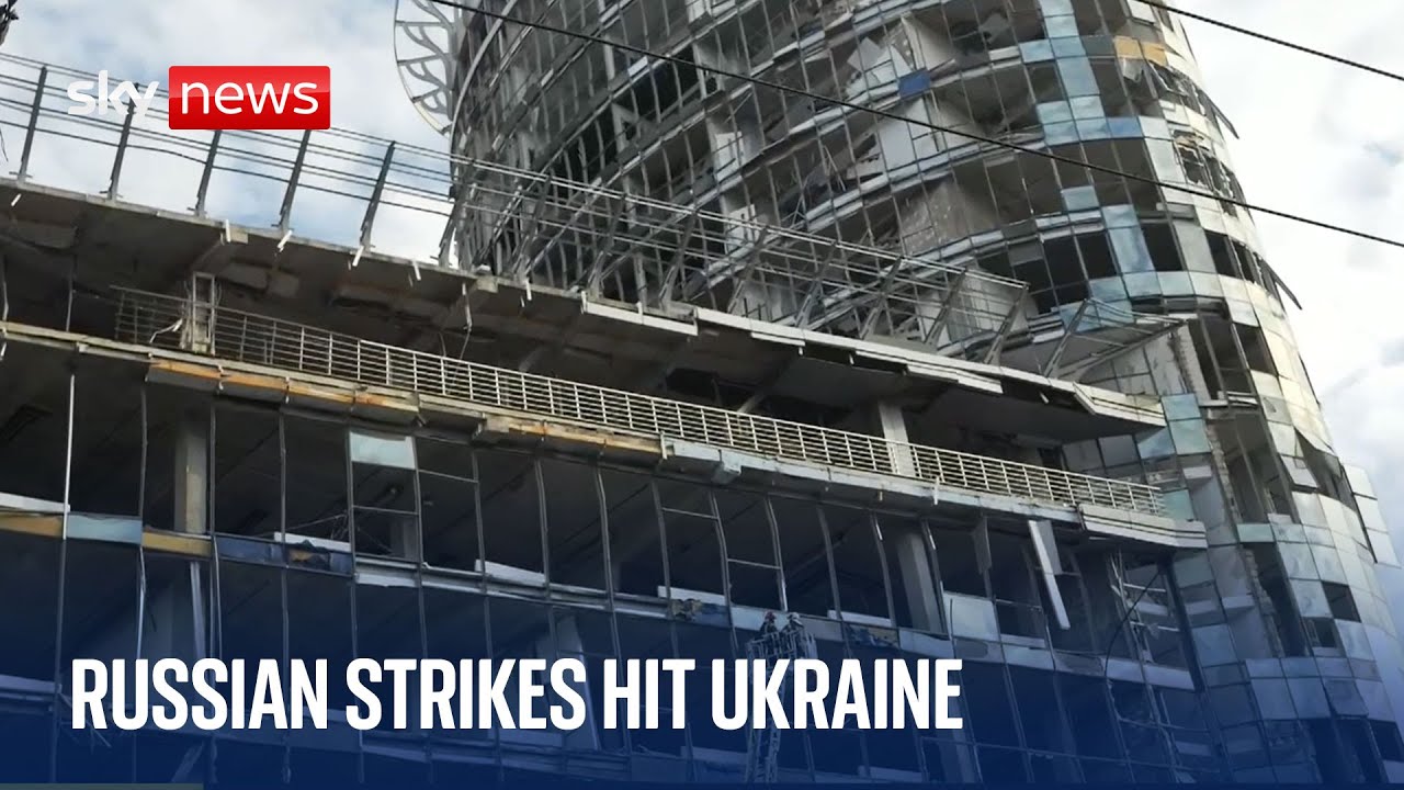Sky News at scene of Russian strike that hit Ukrainian capital Kyiv