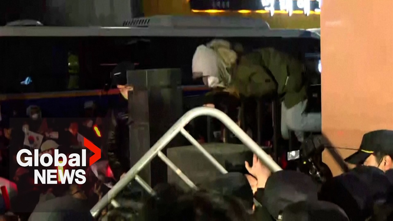 Supporters of impeached South Korean president Yoon clash with police outside court