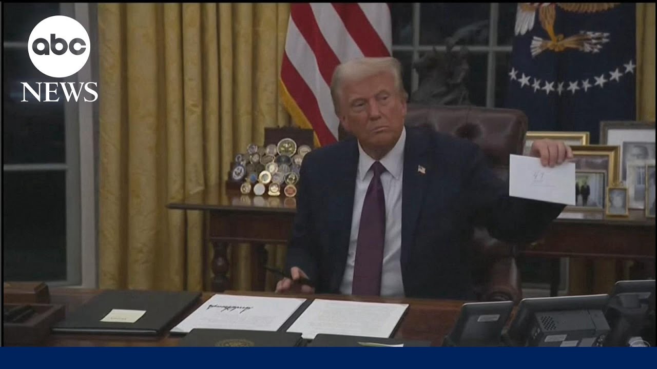 Trump signs executive orders in Oval Office, pardons Jan. 6 rioters