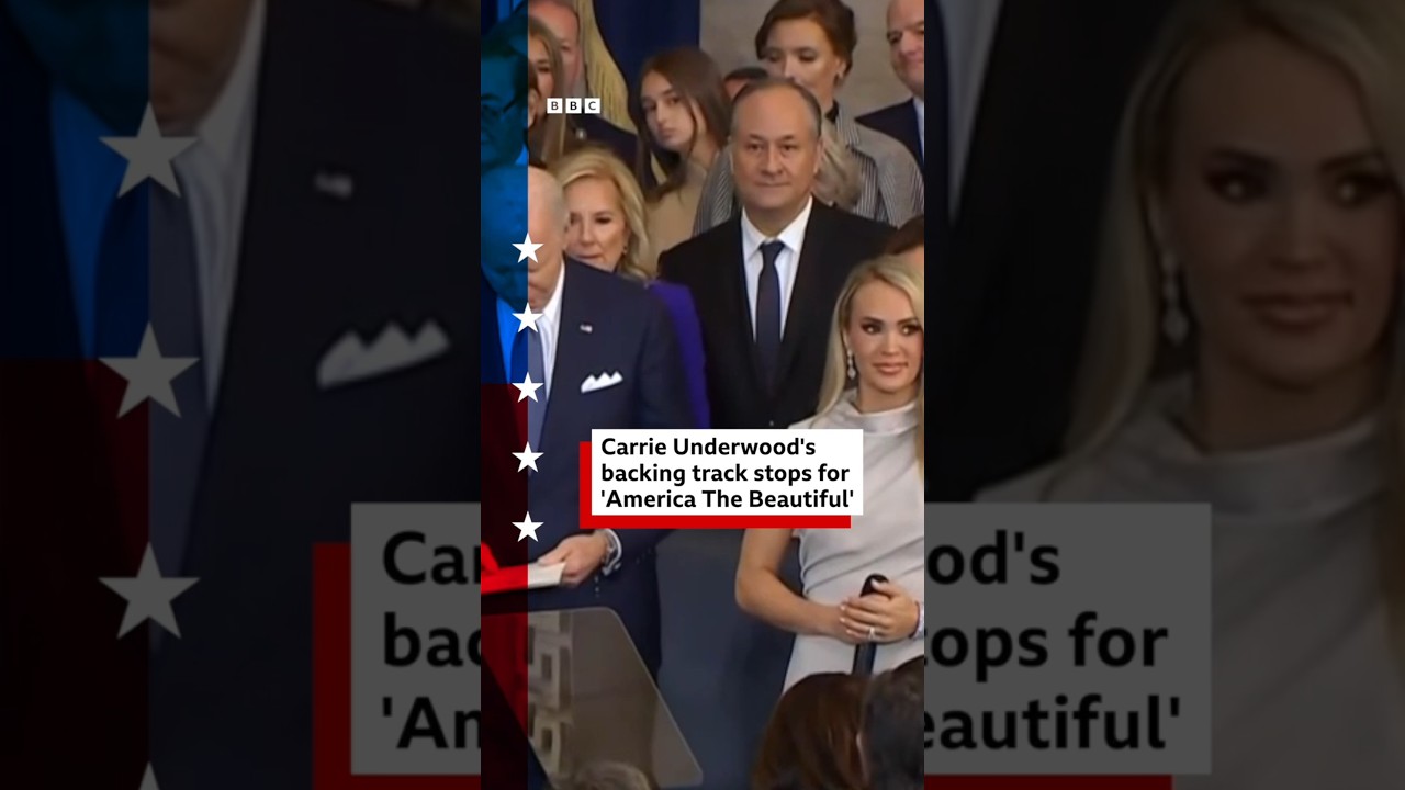 US singer Carrie Underwood sings part of ‘America The Beautiful’ a capella. #Trump #BBCNews