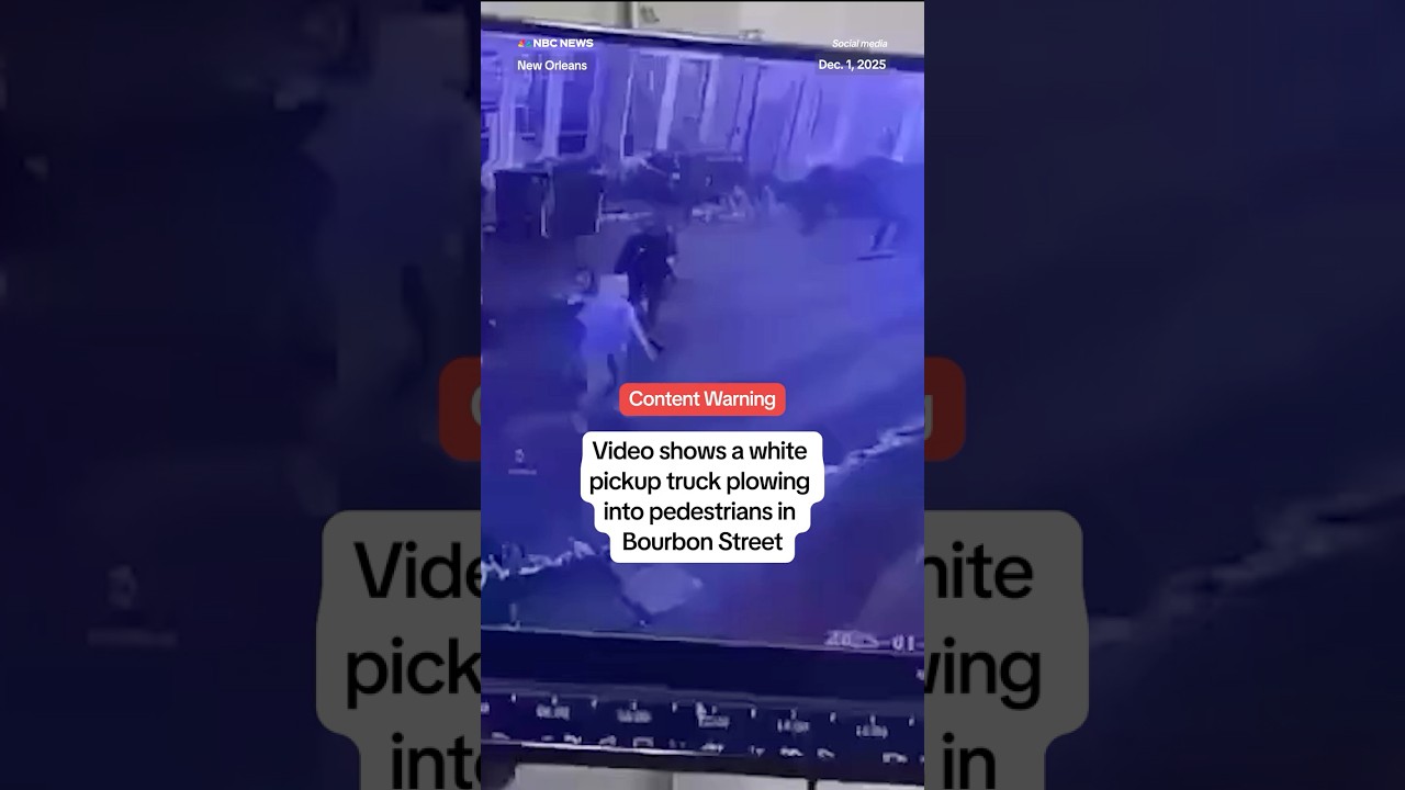 Video shows a white pickup truck plowing into pedestrians in Bourbon Street