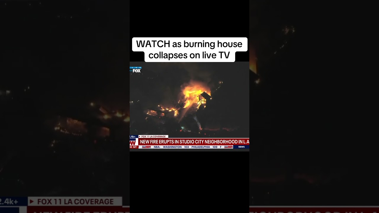 Watch house collapse on live TV in Los Angeles