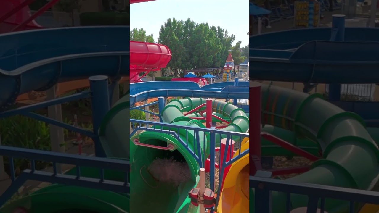 Yellow Twin Chaser Water Slide at Legoland Dubai 🇦🇪