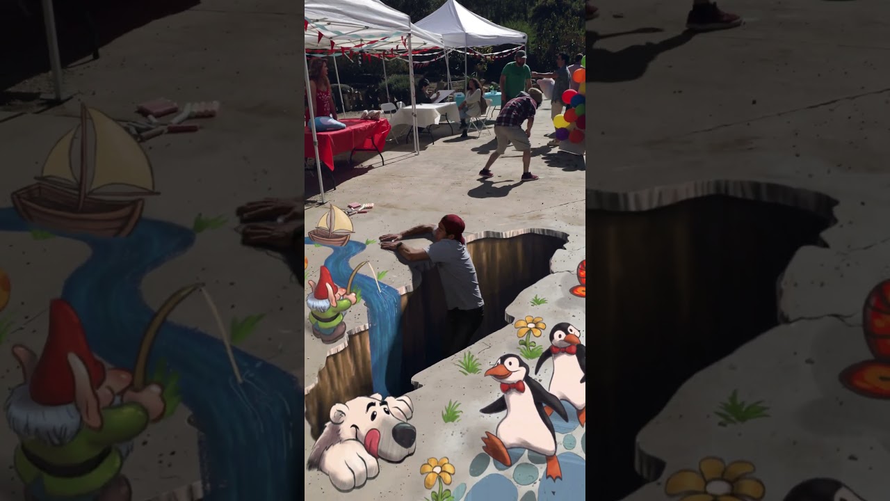 3D Chalk Art! Put to the test! 🎨🖌️ #art #chalk #chalkart
