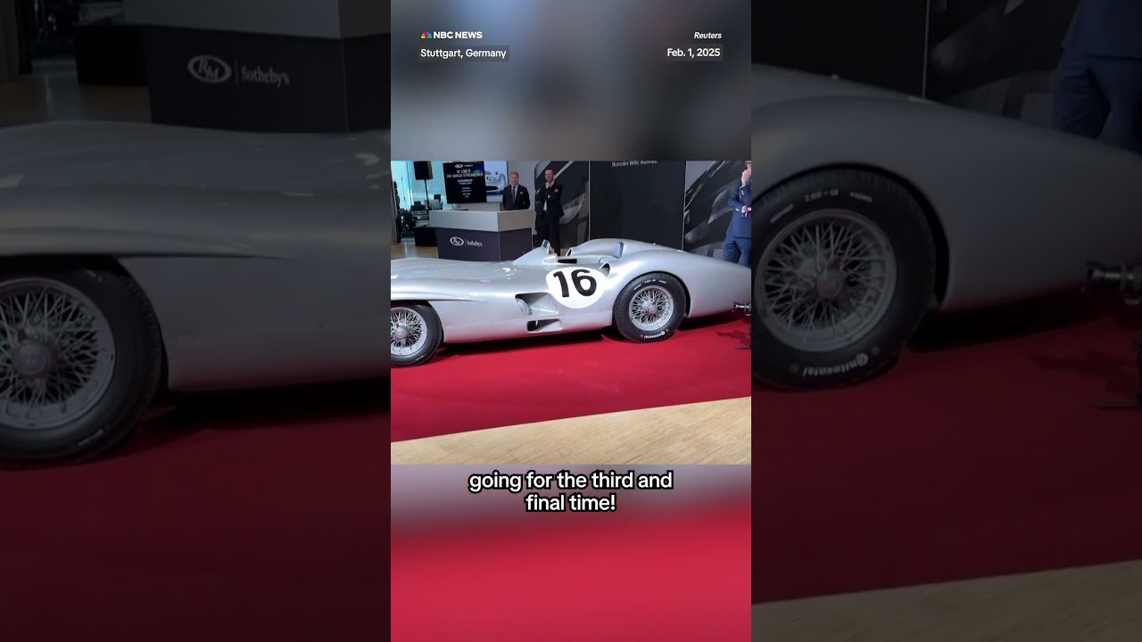 A streamlined 1955 Mercedes Formula One racer sells for $53M
