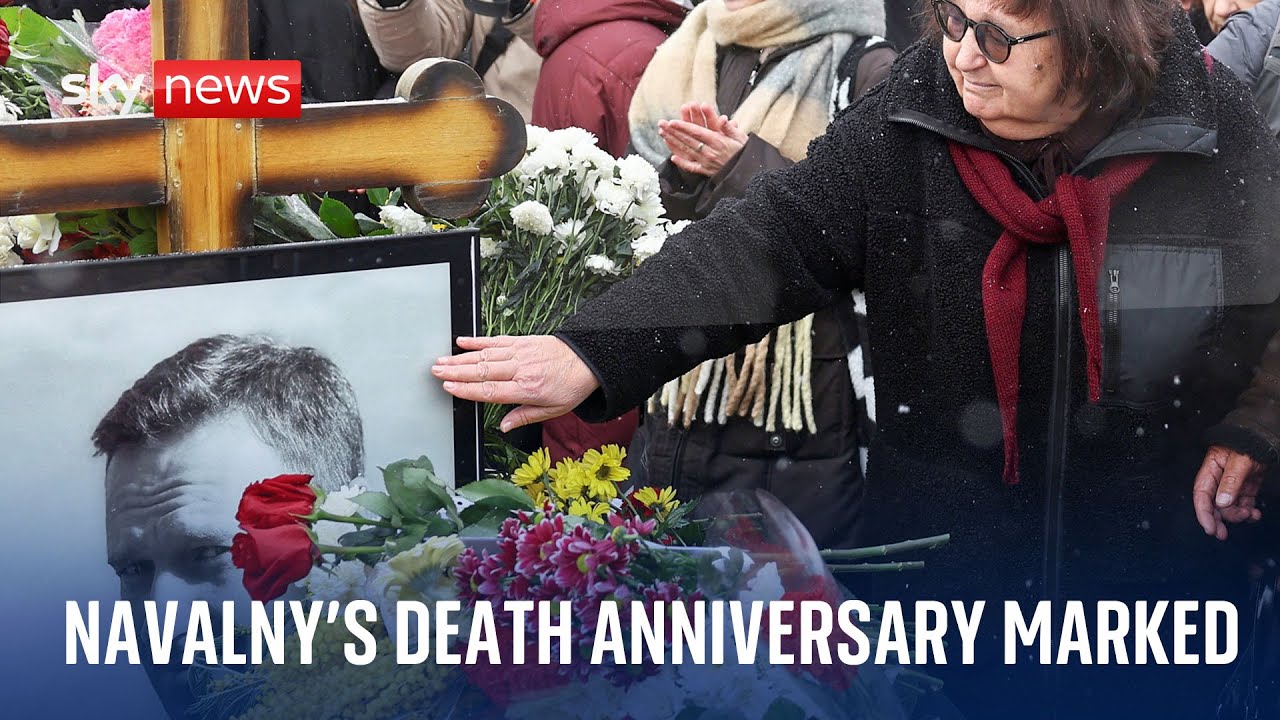 Alexei Navalny’s widow pays tribute on first anniversary of his death