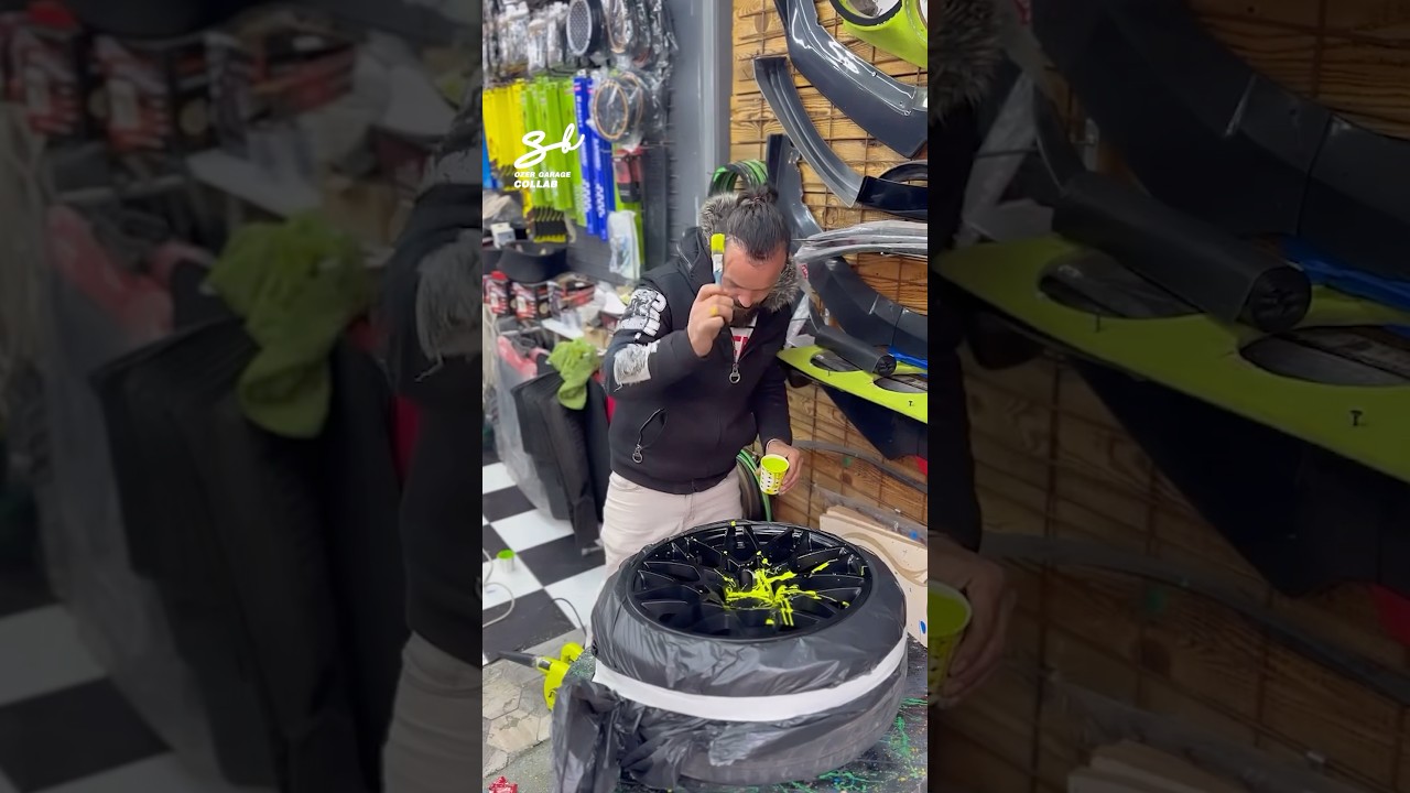 Because plain tire rims are boring…😅 #tires #cars #paint