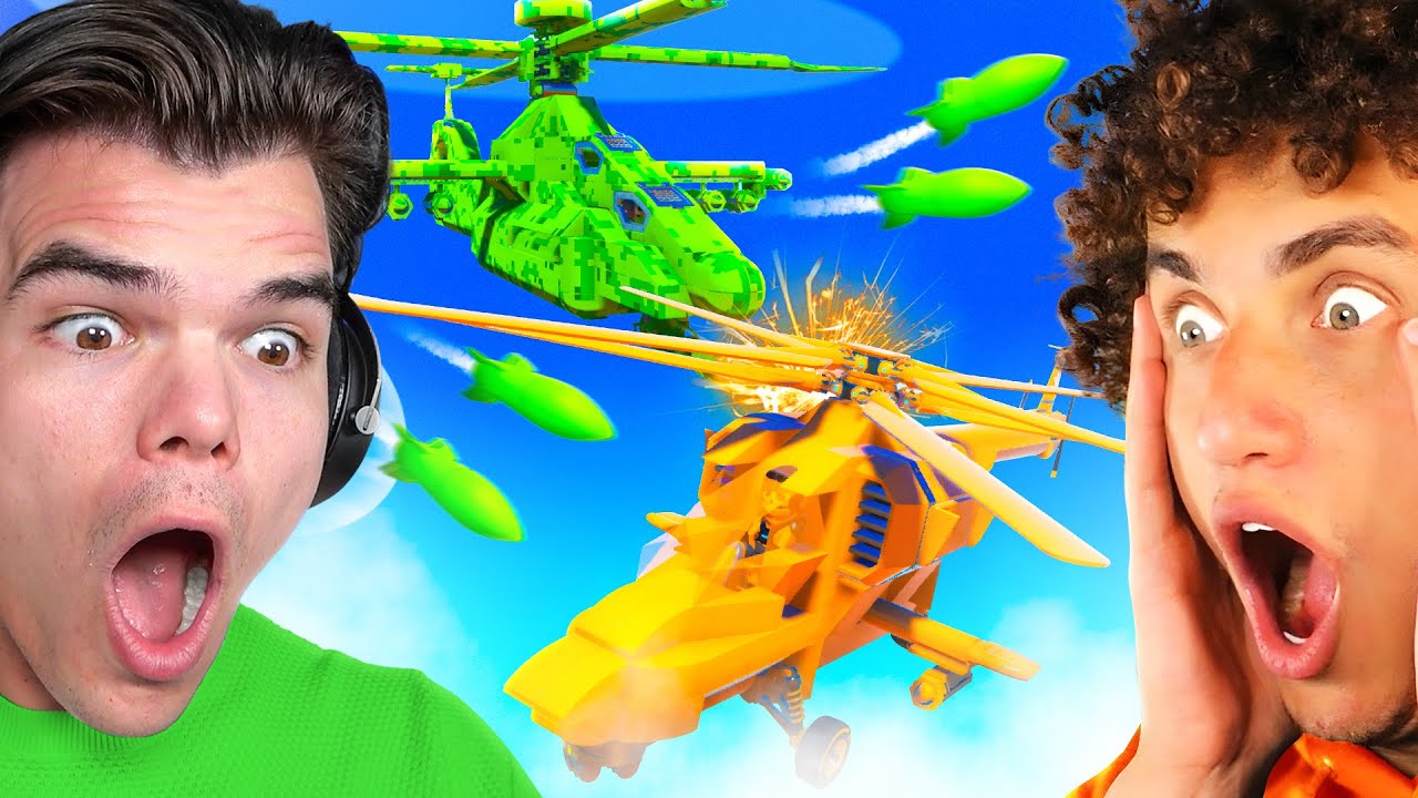 Build The Best HELICOPTER, Then We FIGHT!