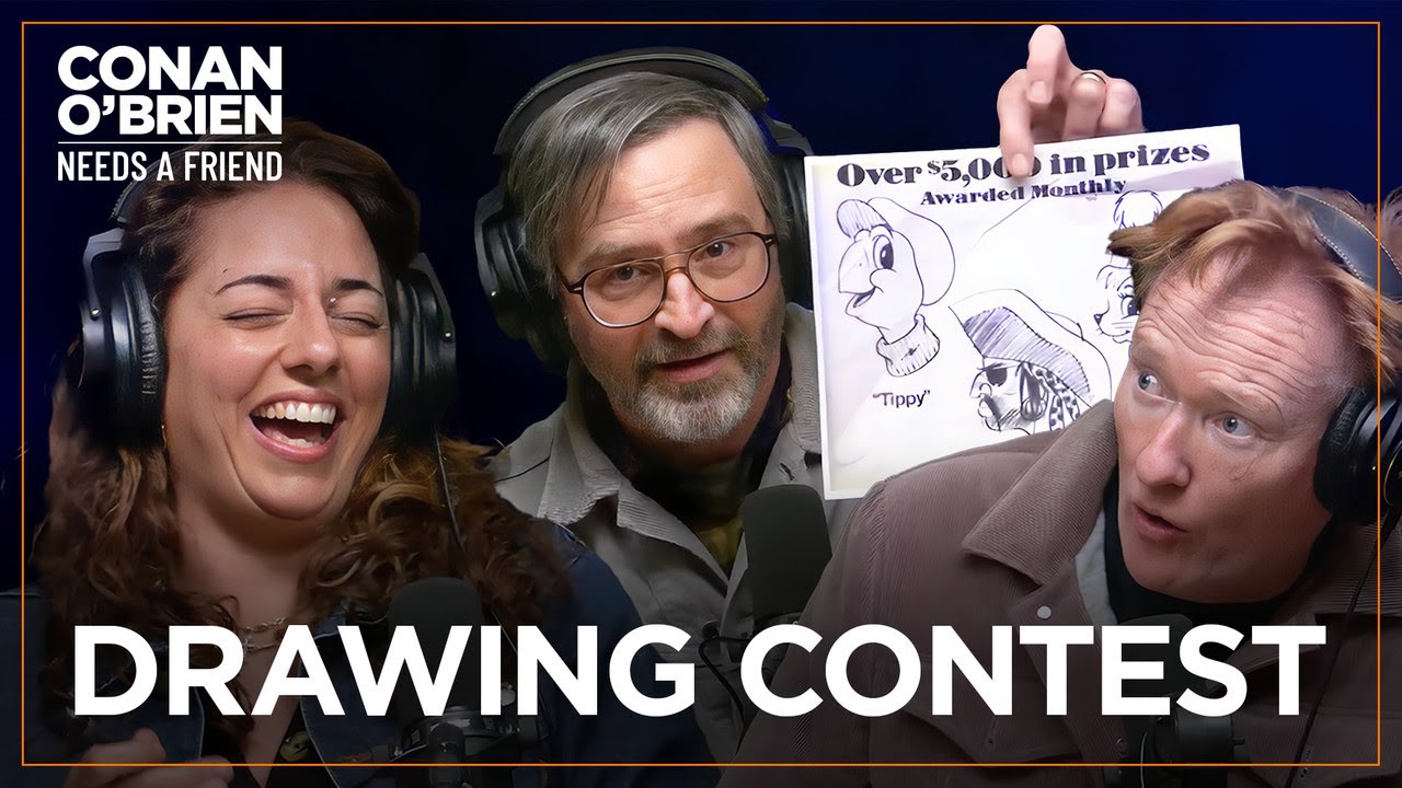 Conan, Sona, & Gourley Compete In A Drawing Contest | Conan O’Brien Needs A Friend