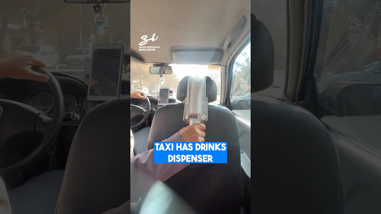 Drinks are included with your fare 🤣 #taxi #cars #funny