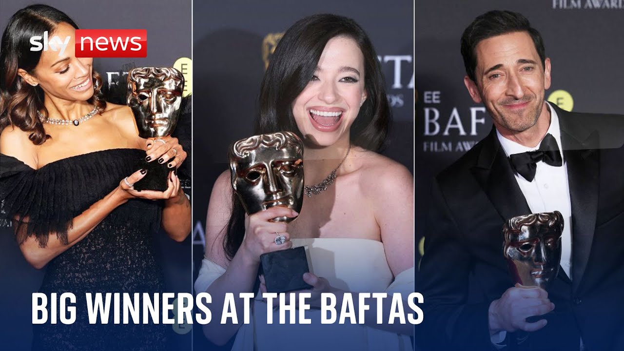 Mikey Madison and Adrien Brody among big winners at BAFTAs – as Conclave takes top film prize