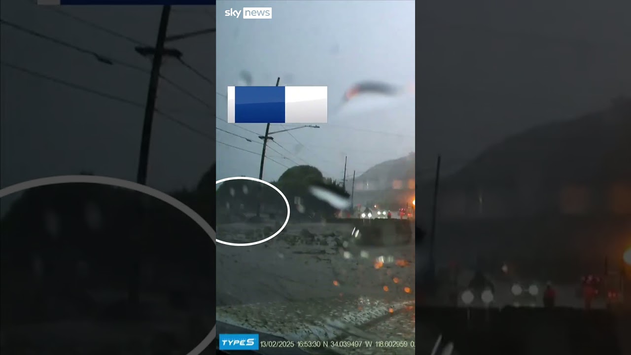 Mudslide carries SUV off California road and into ocean