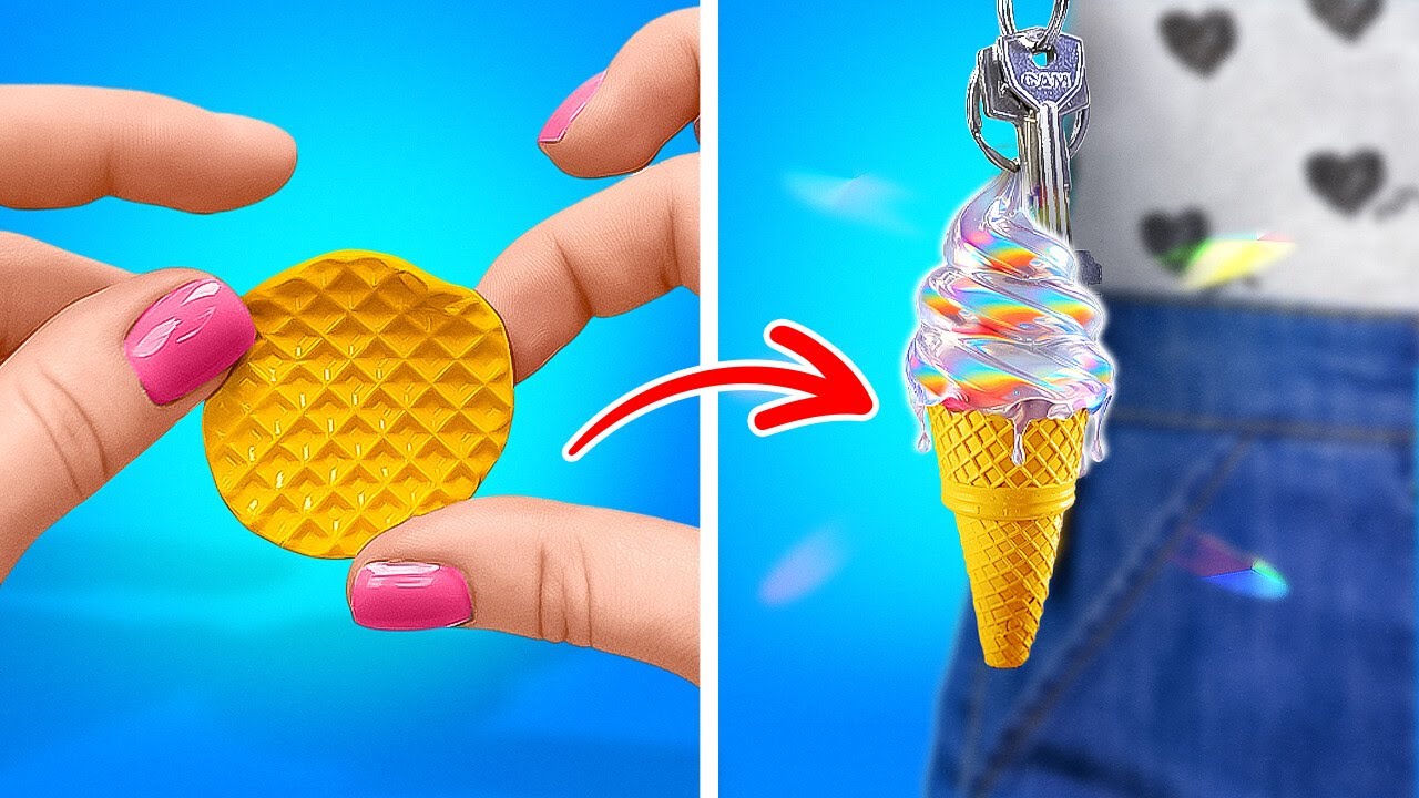 POLYMER CLAY MAGIC! 🍦✨ DIY MINI ACCESSORIES 💙