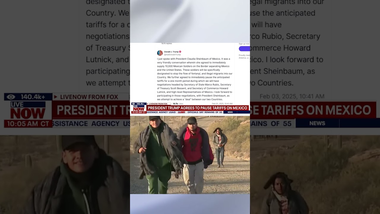 President Trump paused tariffs on Mexico in exchange for troops at the border. #trump #breaking