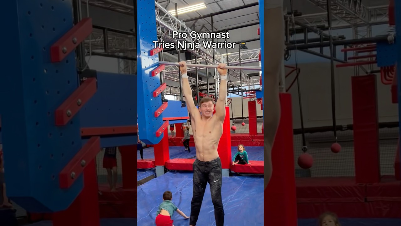 Pro gymnast tries Ninja Warrior 🥷 #gymnastics #gymnast #sports #fails #ninjawarrior#ninja #olympics