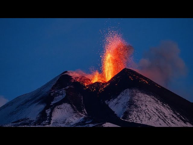 Thousands of hikers climb Sicily’s Mount Etna to witness eruption