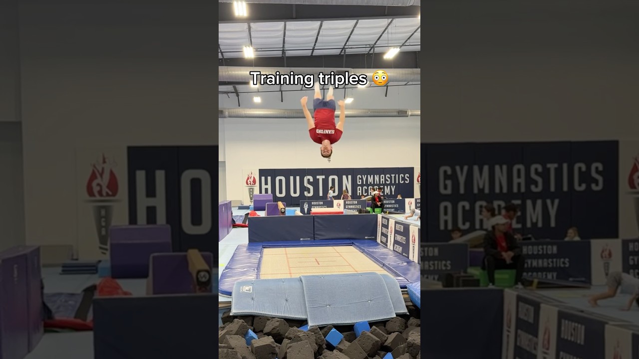 Training triple backflips 🥴 #gymnastics #gymnast #olympics #trampoline #fails #gymnast #sports #d1
