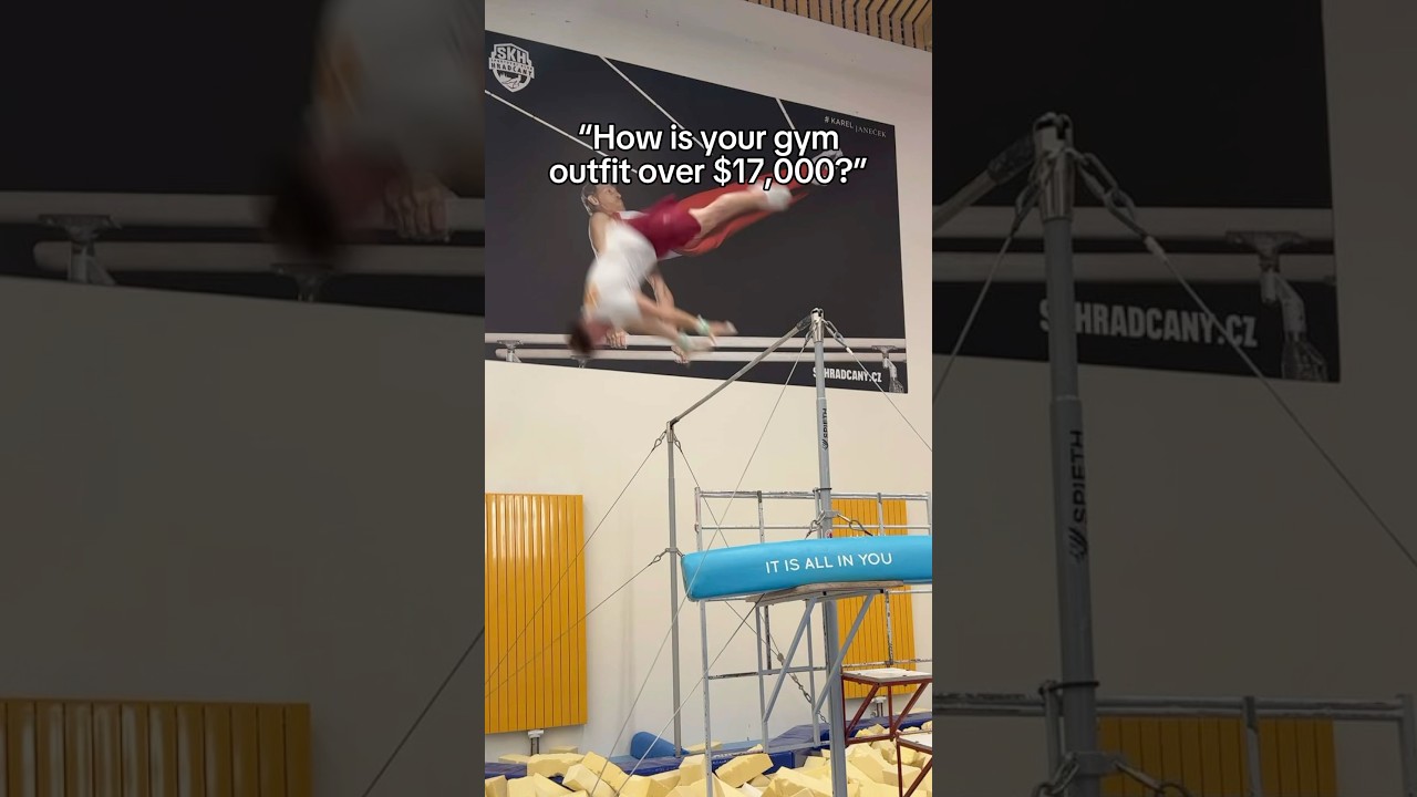 Very expensive gym outfit 😳😅 Get the Shirt in my shop 🍯❤️ #gymnast #gymnastics #sports #olympics