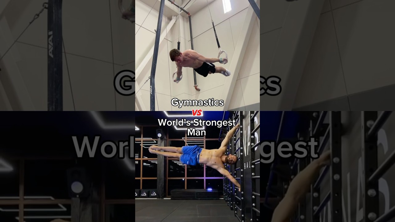 World’s strongest man tries gymnastics 🤯 @andrystrong1#gymnast #gymnastics #olympics#calisthenics