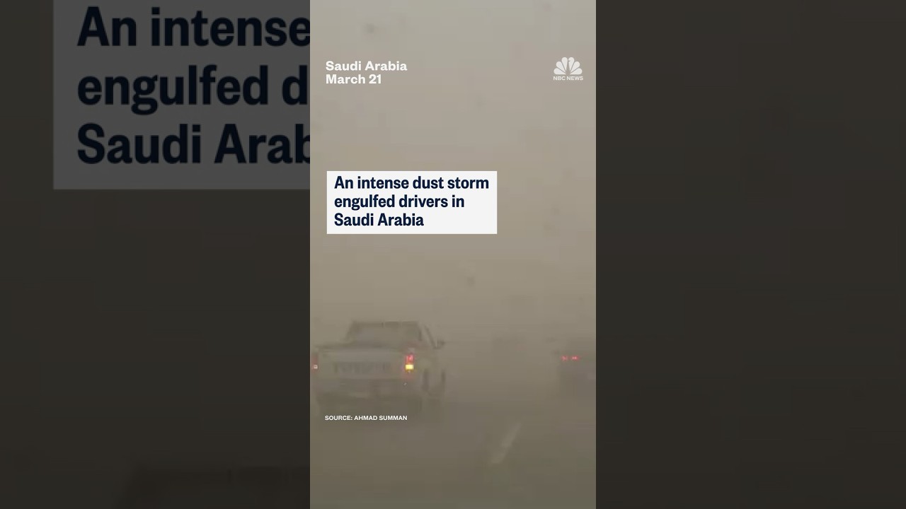 Intense dust storm engulfs drivers in Saudi Arabia