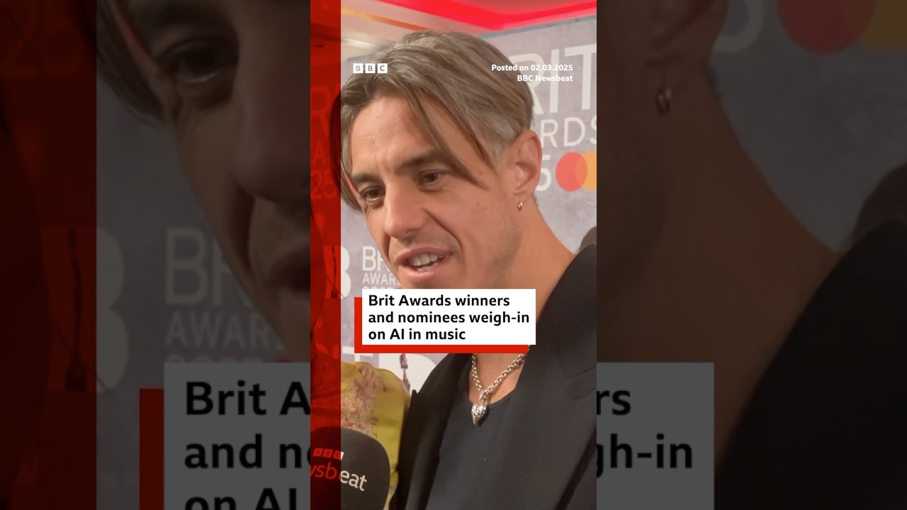 Musicians at the Brit Awards were asked what they think about using AI in music. #AI #BBCNews