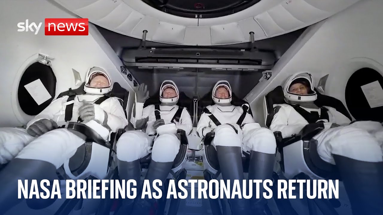 NASA news conference as astronauts return to Earth after months stuck in space