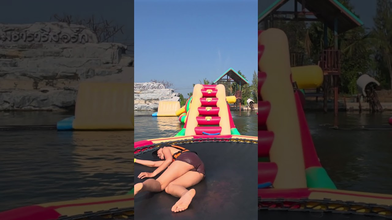 Ridiculous Balloon Water Slide at Khlong Khon Water Park 🇹🇭