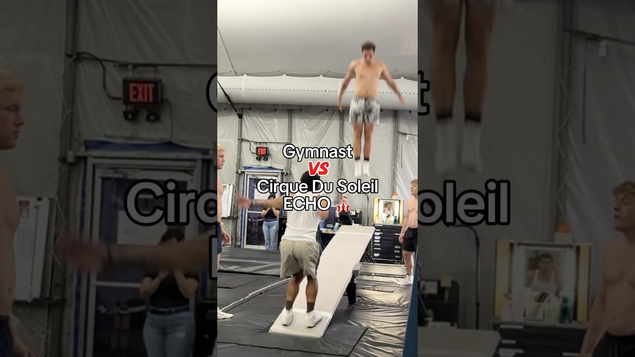 Teeterboard is WAY harder than it looks 😅 #cirquedusoleil #acrobatics #sports #gymnastics #gymnast