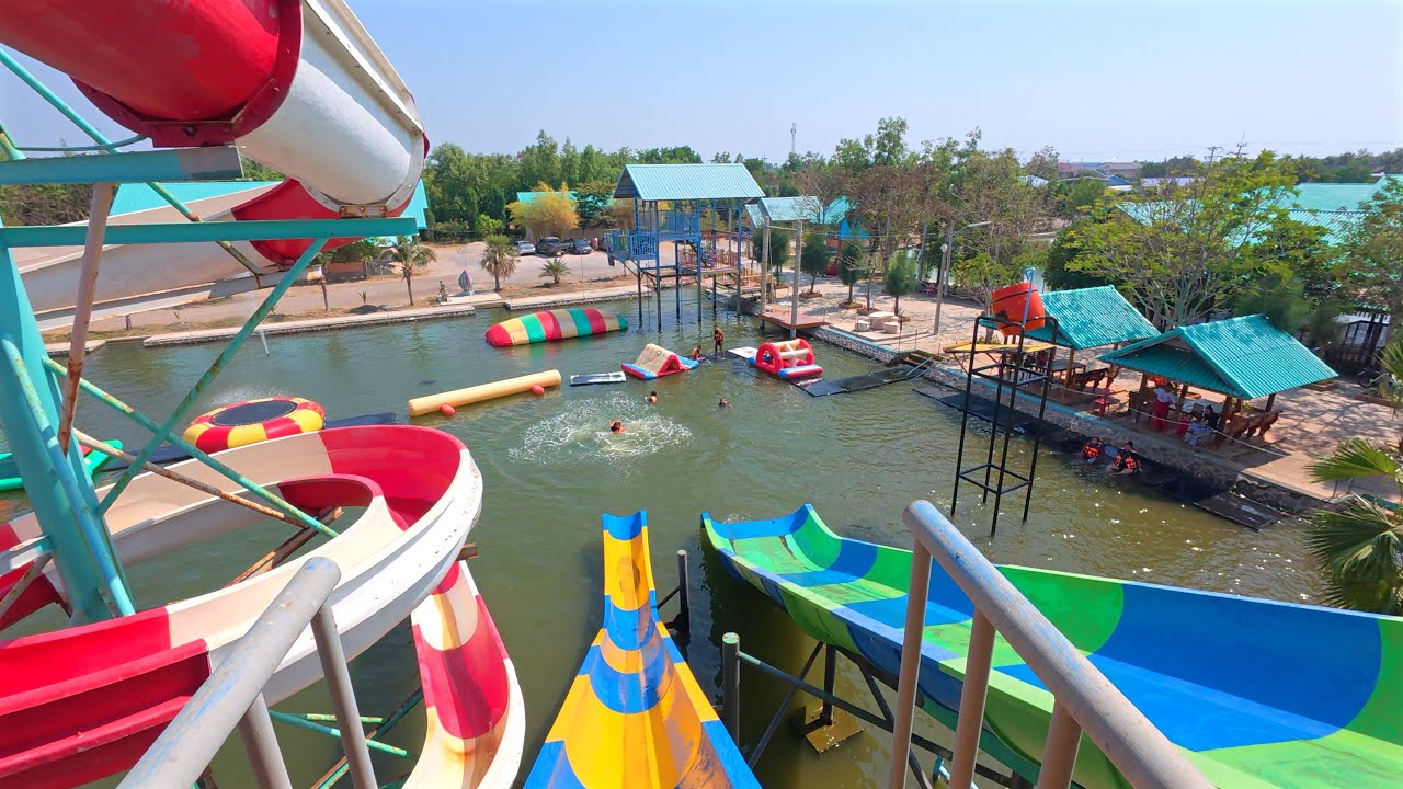 Yellow Jumber Slide at Khlong Khon Water Park 🇹🇭