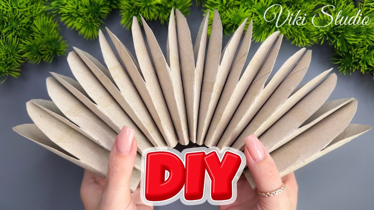 Easy Toilet Paper Roll Craft Idea ♻️ Paper Wall Flower Tutorial Handmade Room Decor DIY