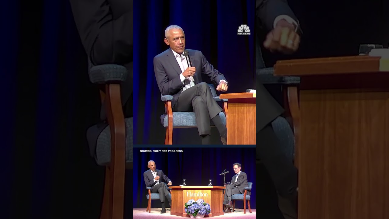 Former President Obama speaks on the state of democracy and civic engagement