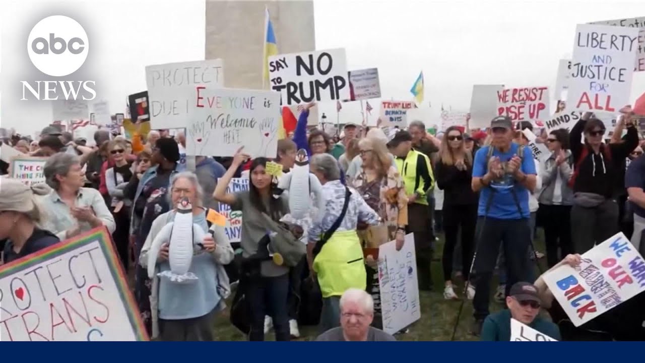 Large protests against Trump administration from coast-to-coast