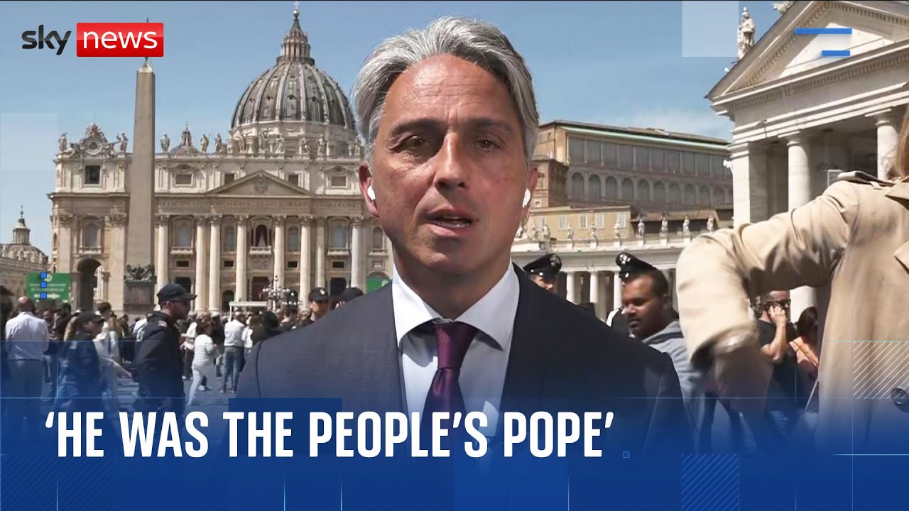 ‘People are in shock’: Crowds gather in and around the Vatican to mourn Pope Francis