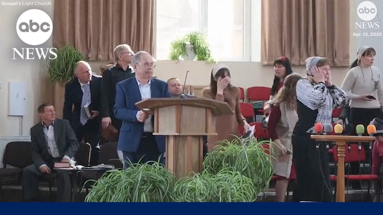 Russian strikes shatter peace of church service in Ukraine