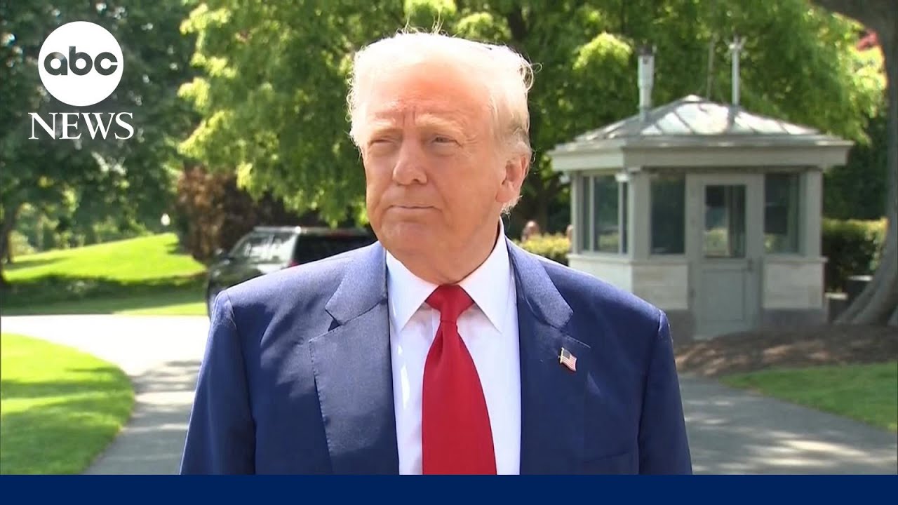Trump speaks with press about 100th day events