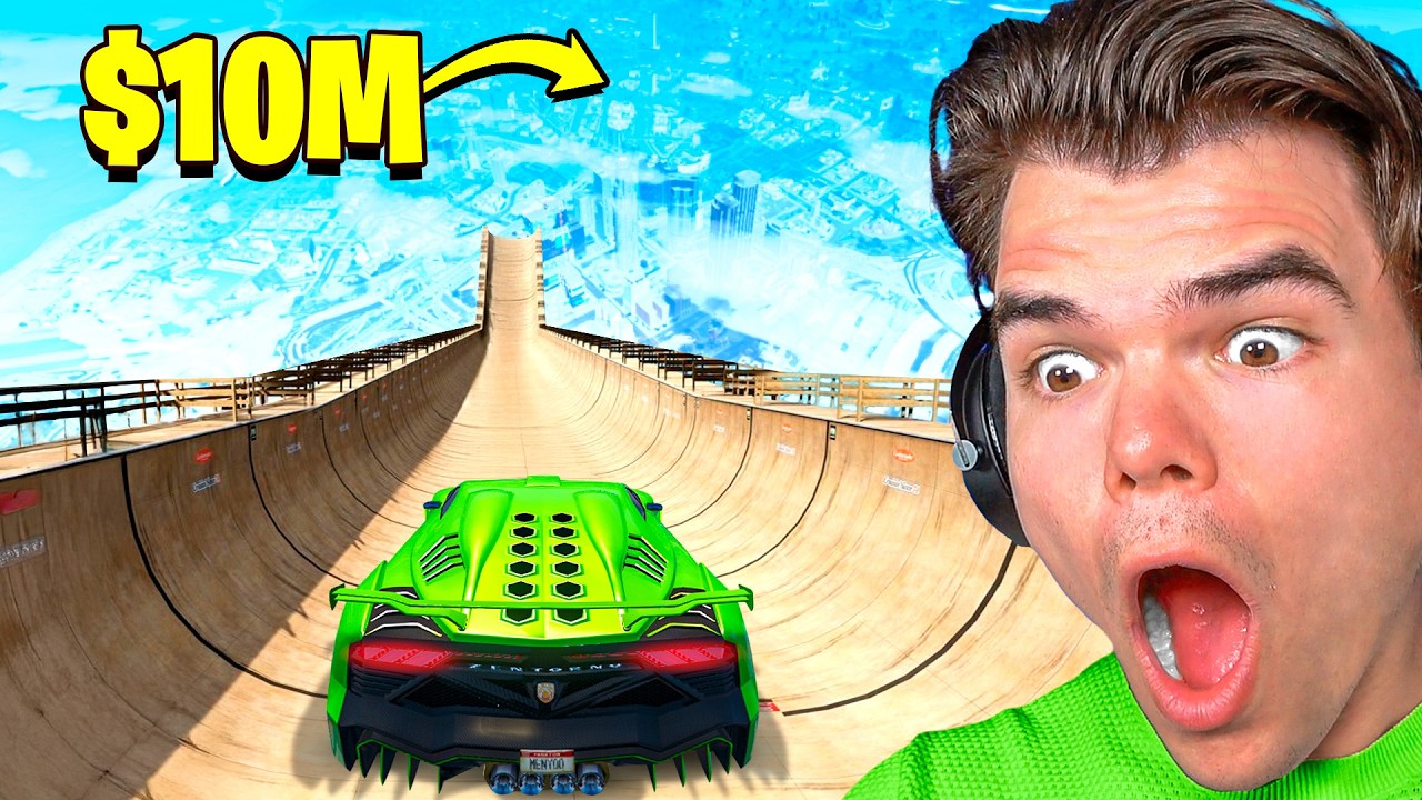 Attempting The BIGGEST GTA 5 MEGA RAMP For $10,000,000