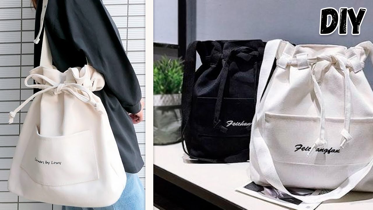 DIY ECO TOTE BAG Korean style ❤️ Popular design bag sewing at home from cloth
