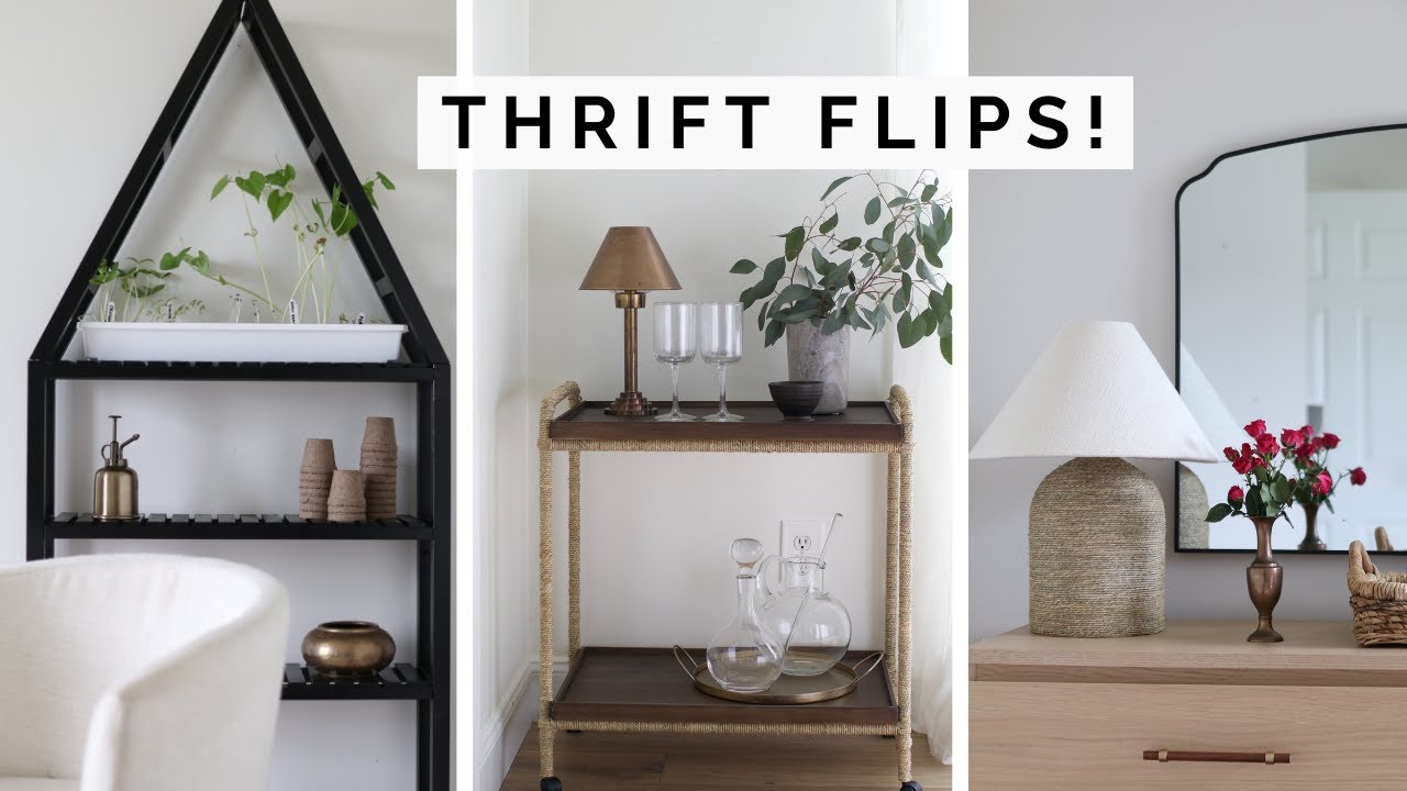 DIY HIGH END HOME DECOR DUPES USING CRAZY, CHEAP THRIFT STORE FINDS! EASY THRIFTED FURNITURE DIYS!