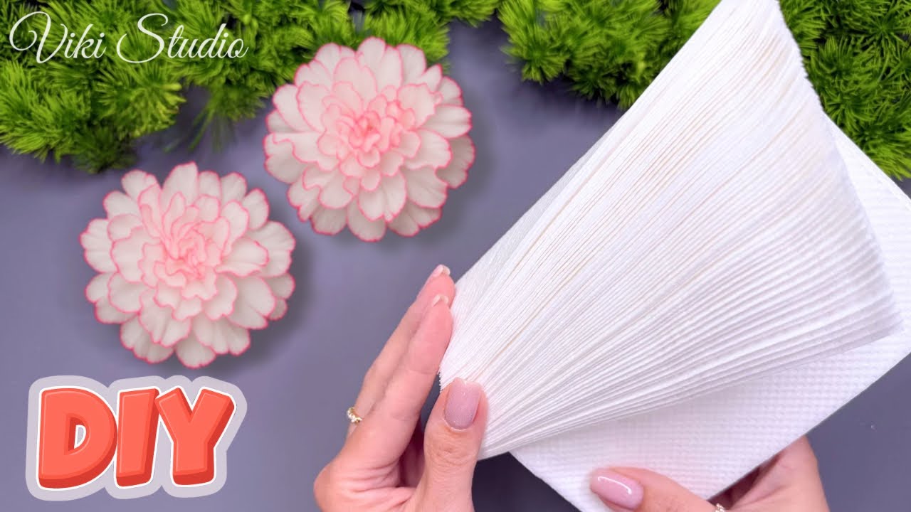 How to make Easy Tissue Paper Flowers  DIY Paper Craft Tutorial