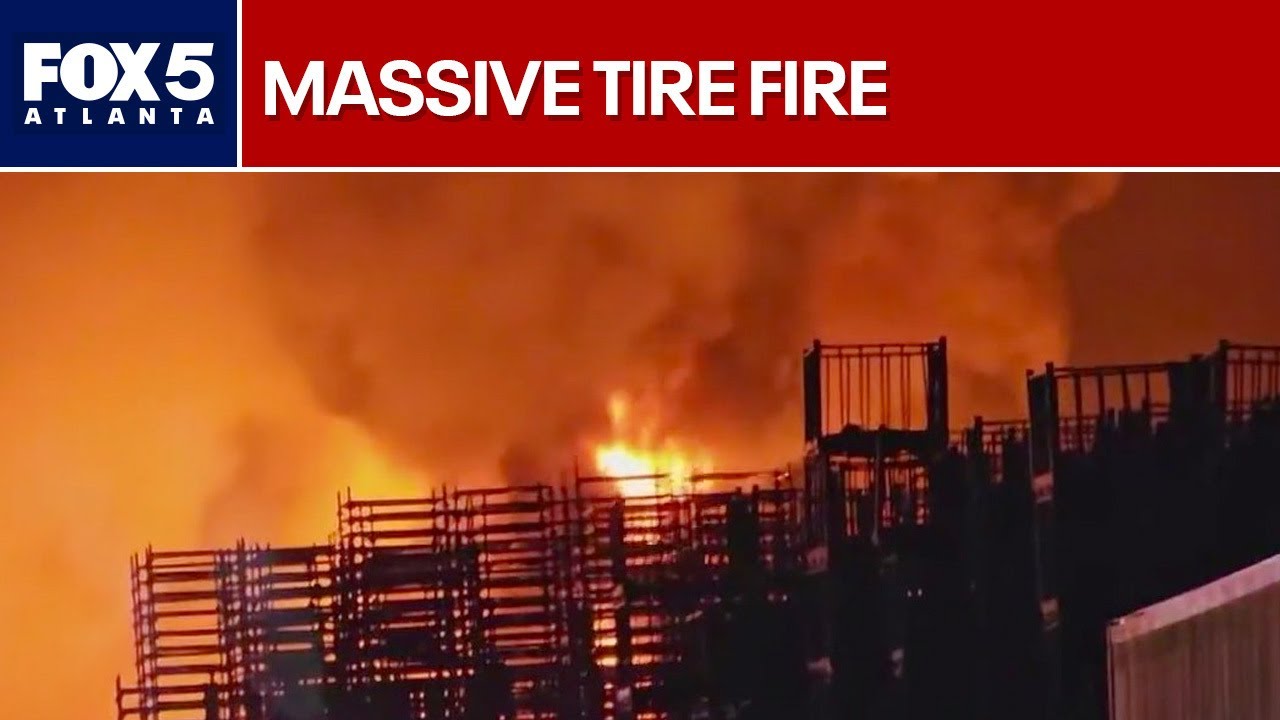 Massive fire near Georgia tire warehouse | FOX 5 News