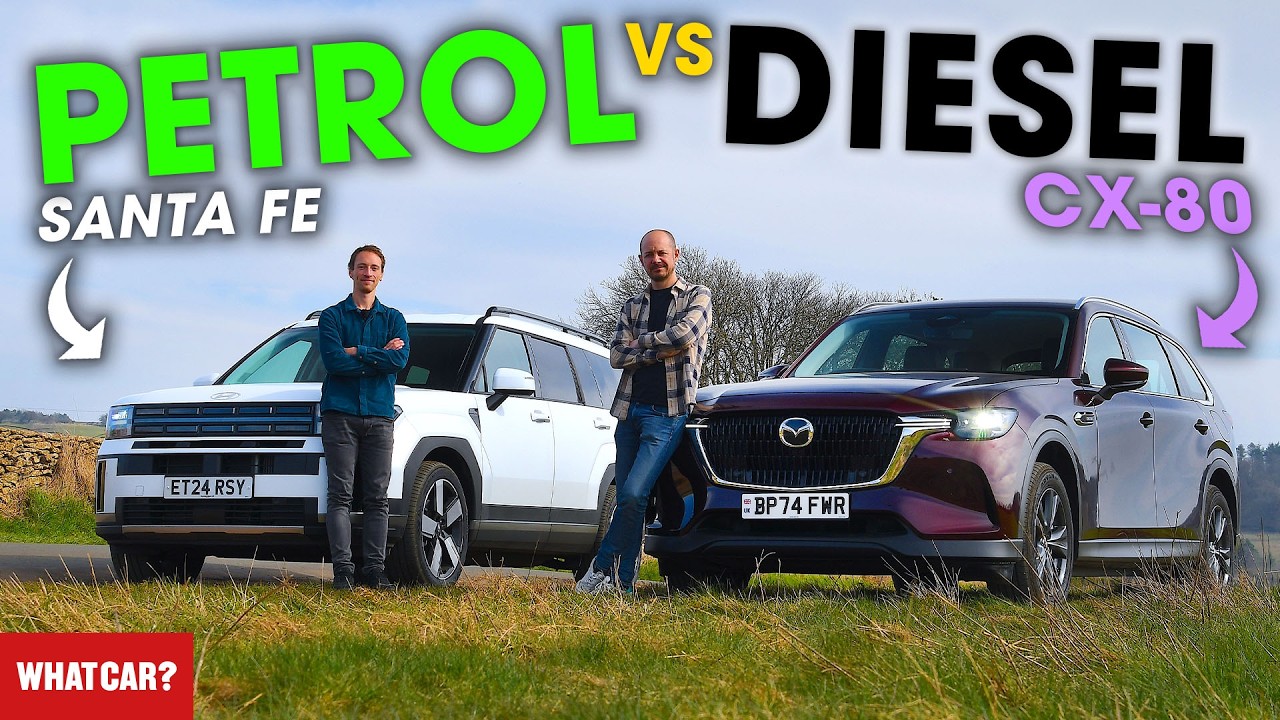 NEW Mazda CX-80 vs Hyundai Santa Fe review – DIESEL or PETROL? | What Car?