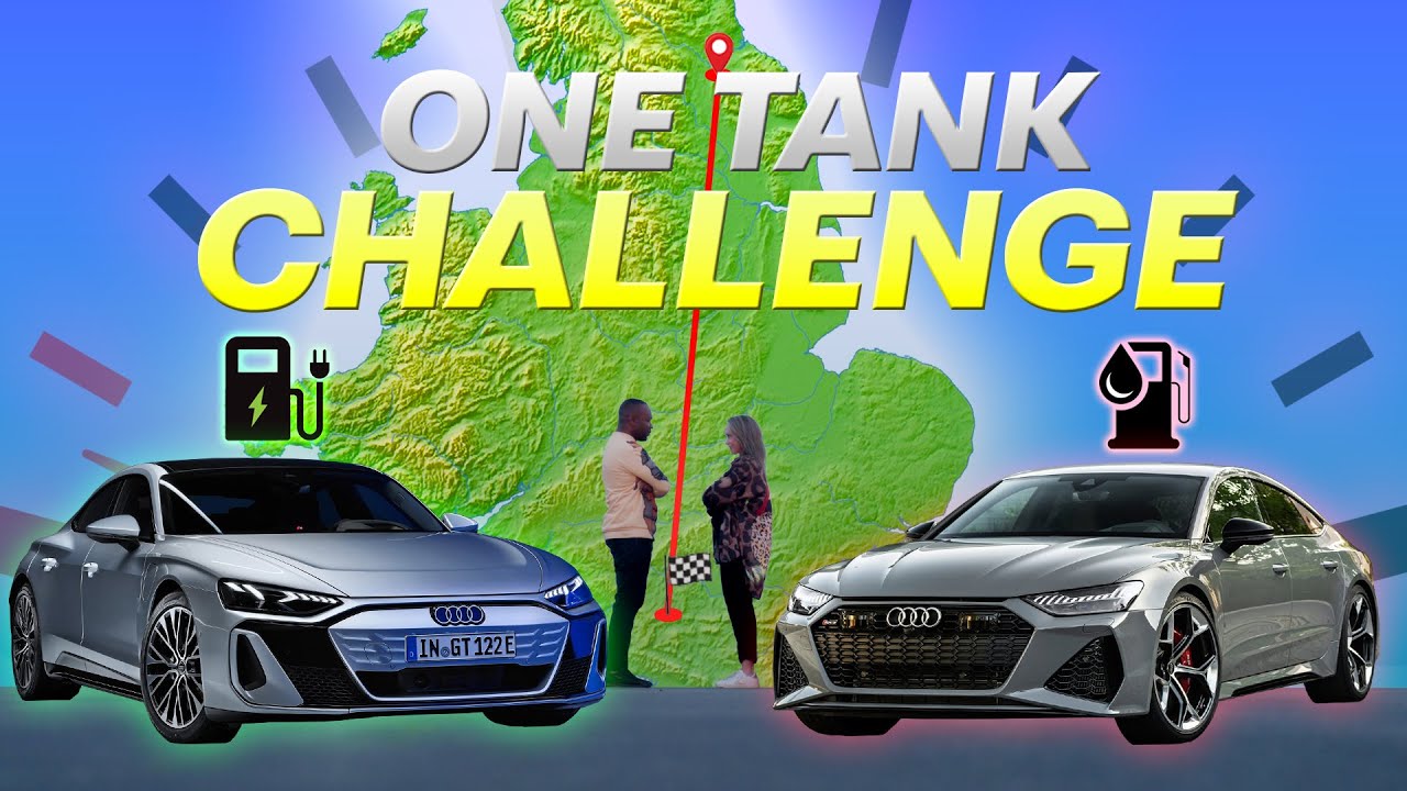 Race Across England! | Petrol RS7 vs Electric E-Tron GT  ** NO REFUELING **