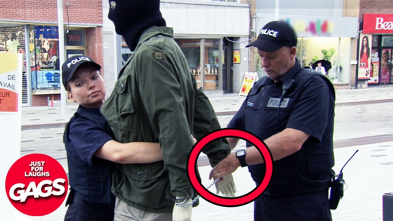 Wanted Criminal Caught Escaping From Cop | Just For Laughs Gags