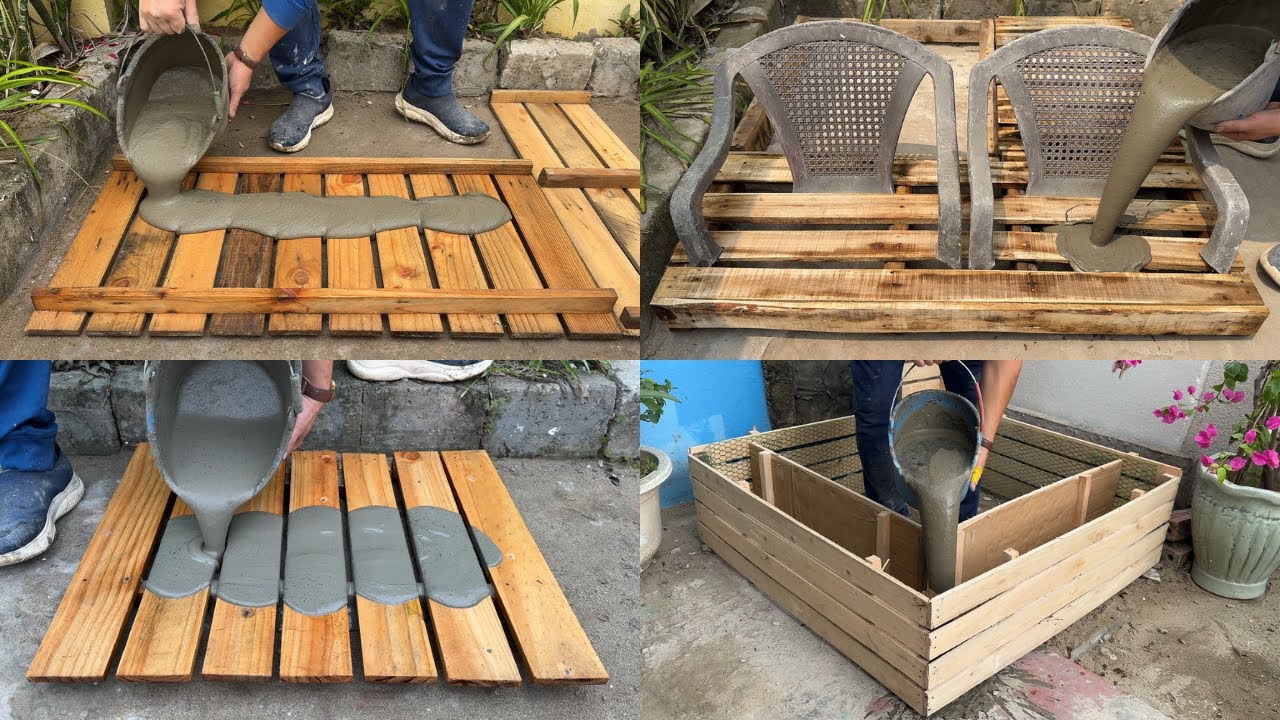 4 Best ideas from Cement and Wooden Pallets to Decorate Your Garden