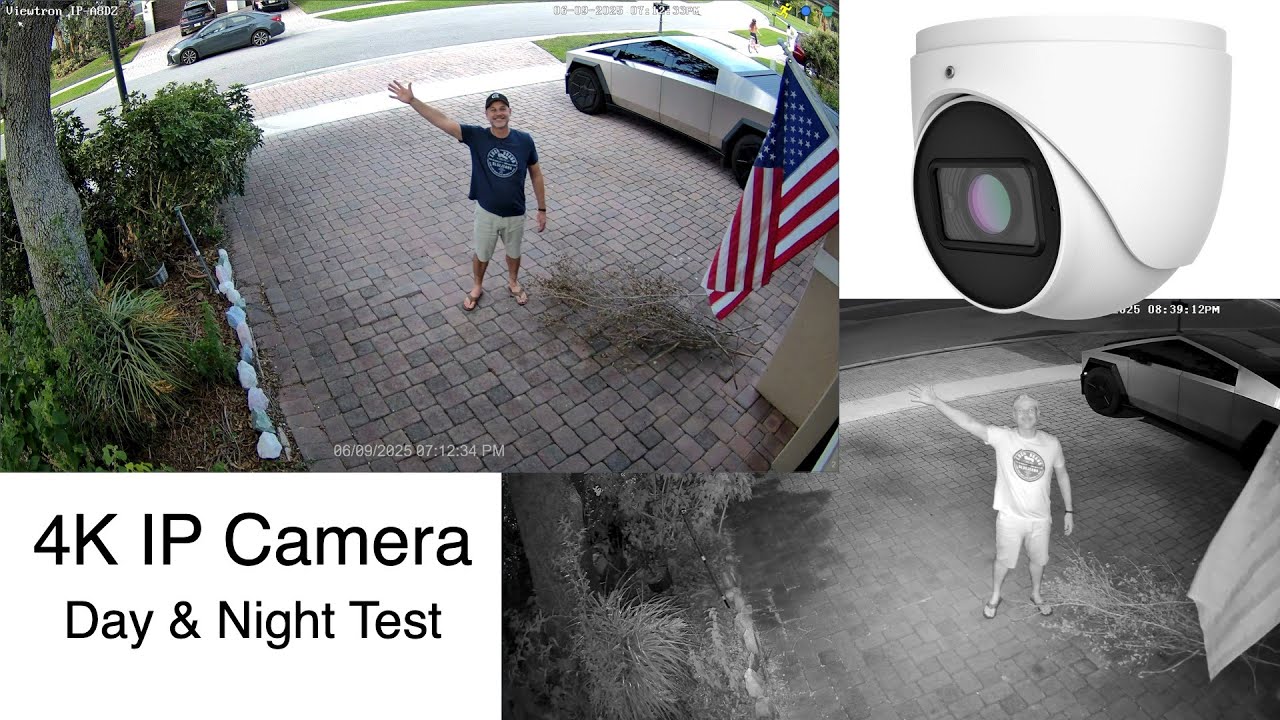 4K Dome IP Camera: Day and IR Night Vision Surveillance Demo