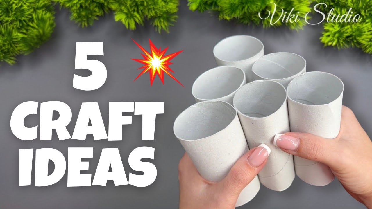 5 IDEAS 💥 Easy Recycling Crafts ♻️ with Paper Rolls – DIY Decorations!