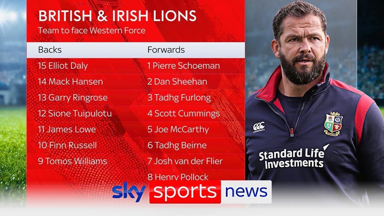Andy Farrell makes 13 changes to the British & Irish Lions starting XV