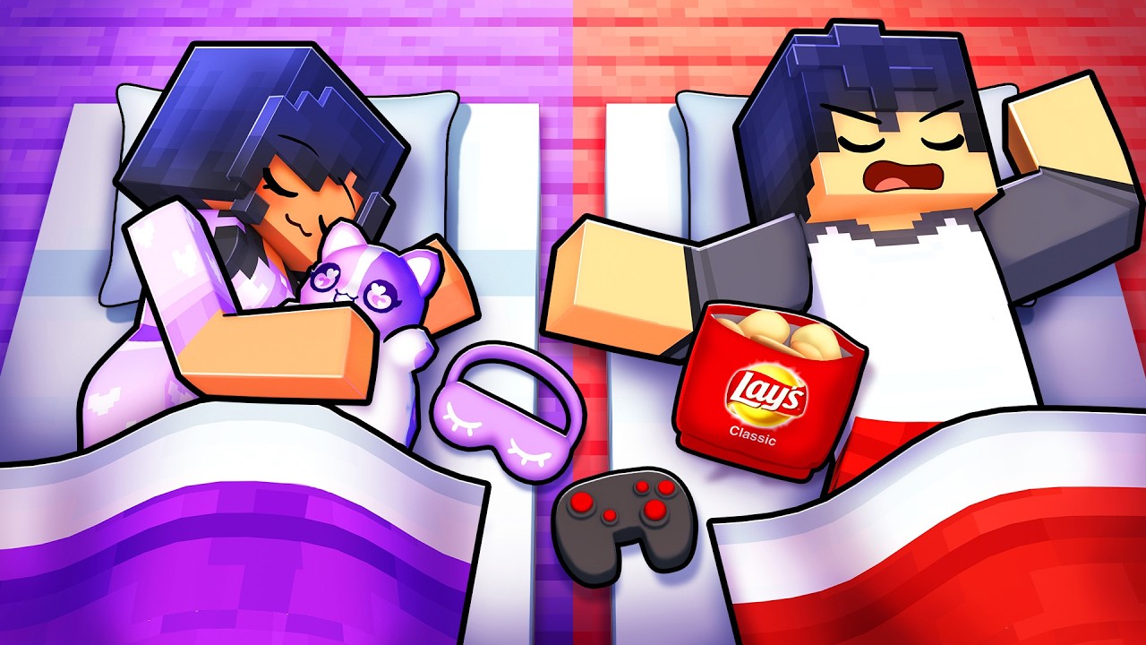Aphmau & Aaron SLEEPOVER in Minecraft!