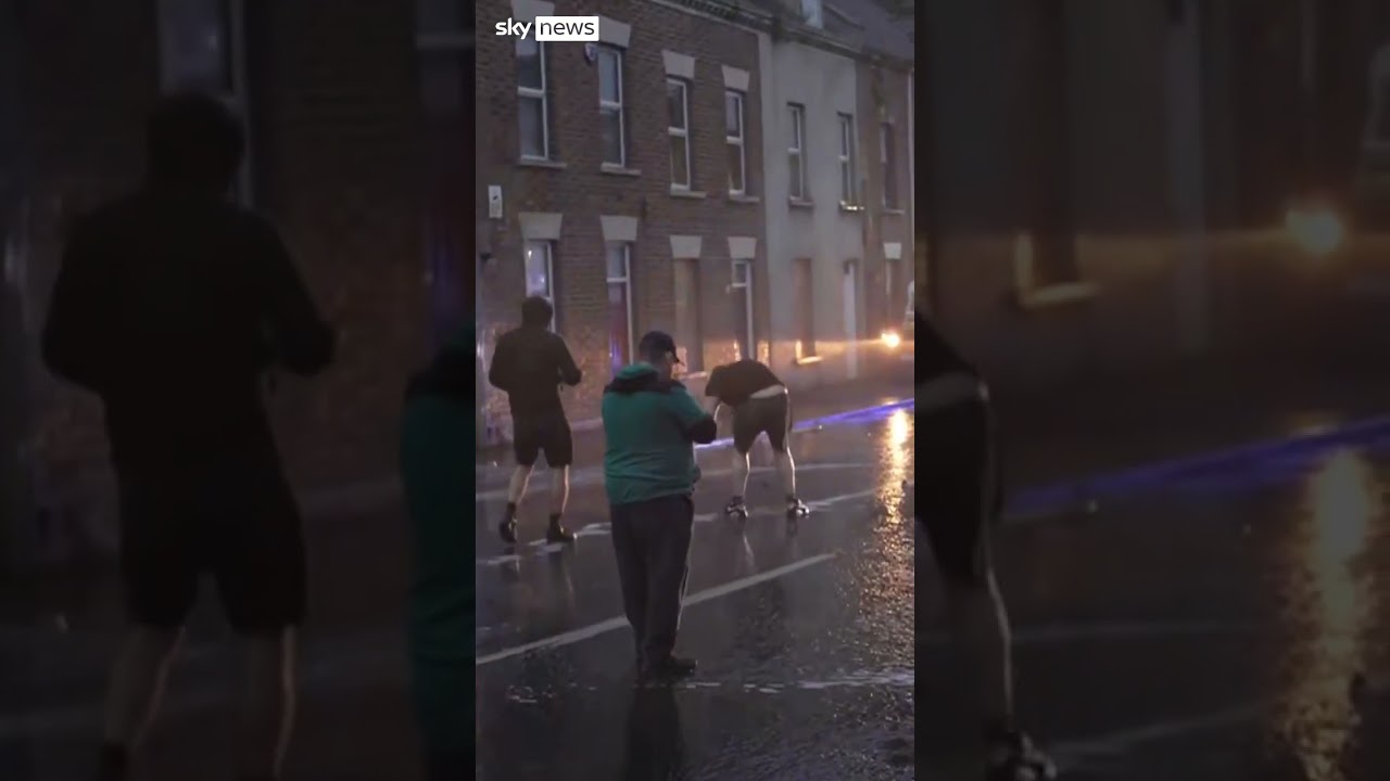 Ballymena rioters clash with police